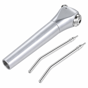 Dental 3-Way Air Water Syringe Handpiece with 2 Autoclavable Nozzles - Aircraft Aluminum Triple Spray Gun