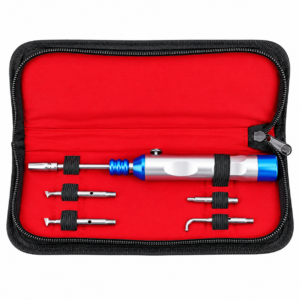 Automatic Spring-Loaded Dental Crown & Bridge Remover Kit with 4 Interchangeable Working Tips - Surgical Stainless Steel with Zipper Storage Case